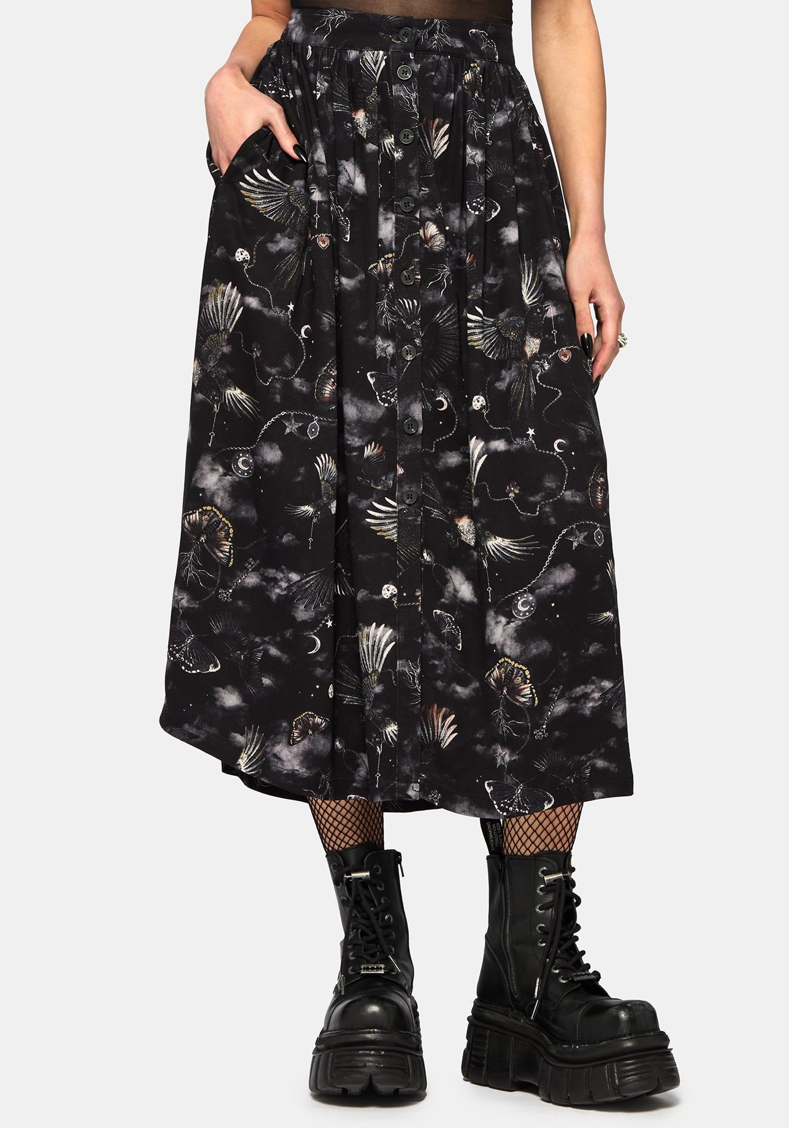 BT3751_CRIMSONMAGPIEANDMOTHPRINTBUTTONUPMIDISKIRT_1