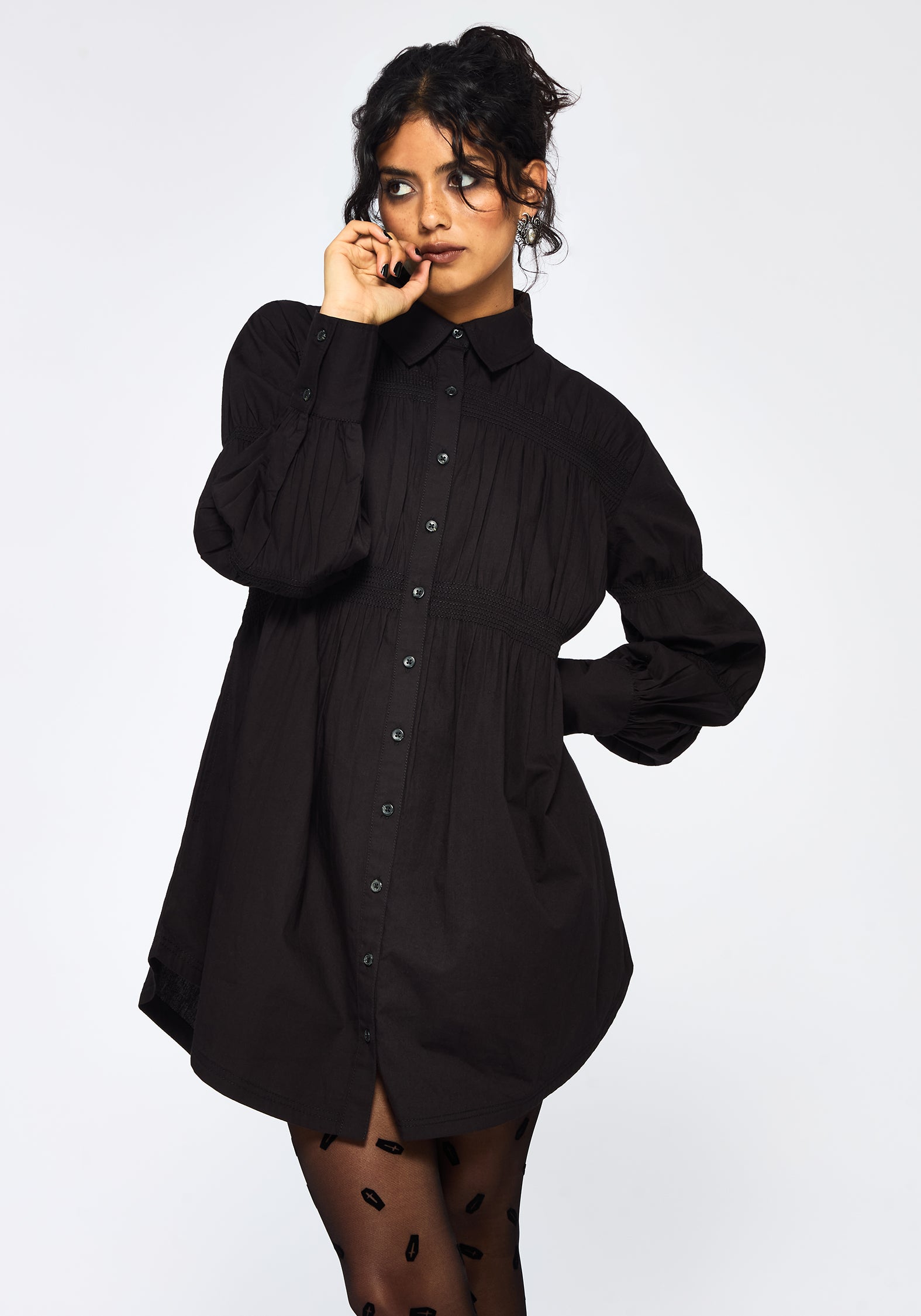 DR3191_INCANTATIONCOTTONBLENDSMOCKEDMINISHIRTDRESS_1