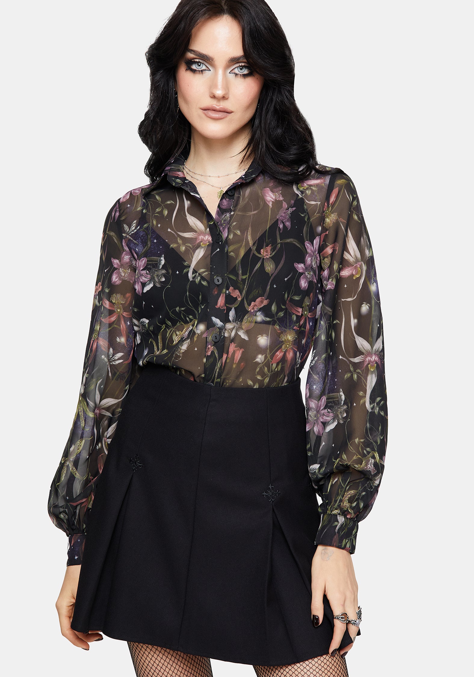 TO3935_ELIDEBLACKORCHIDPRINTCHIFFONSHIRT_1